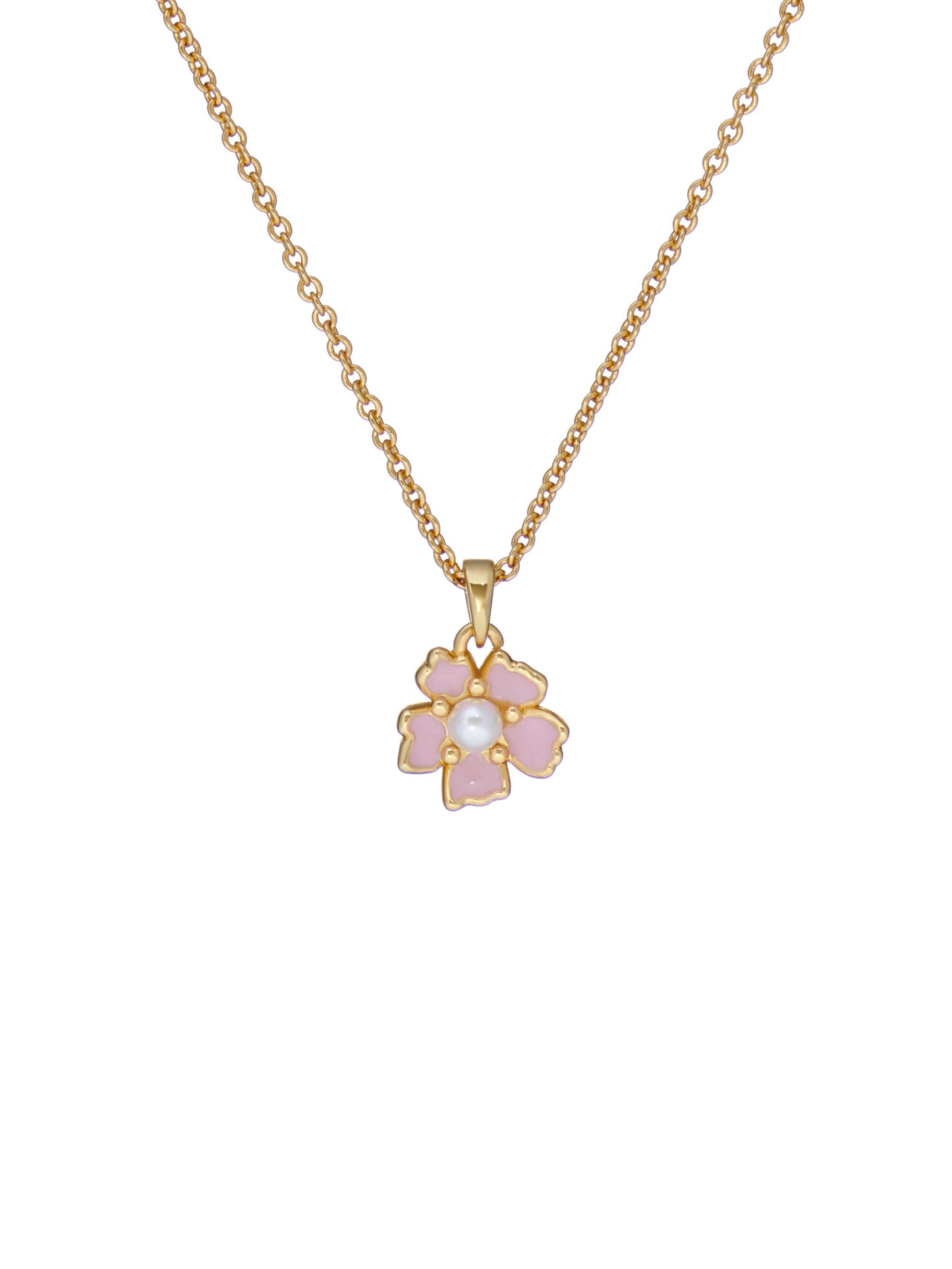 Painted Flower Pendant Necklace