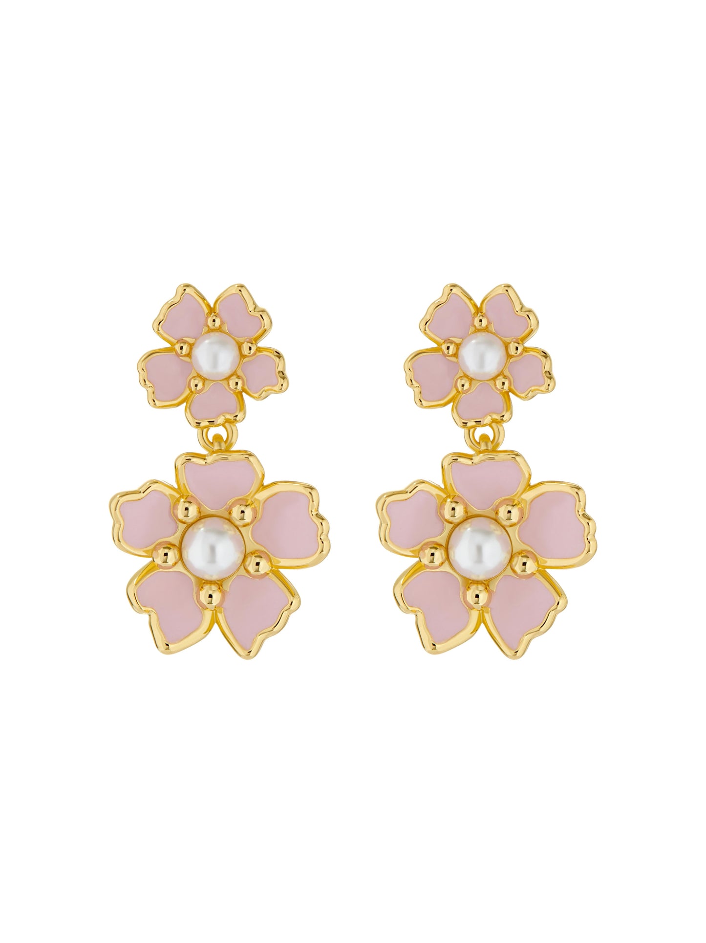 Painted Flower Drop Earrings