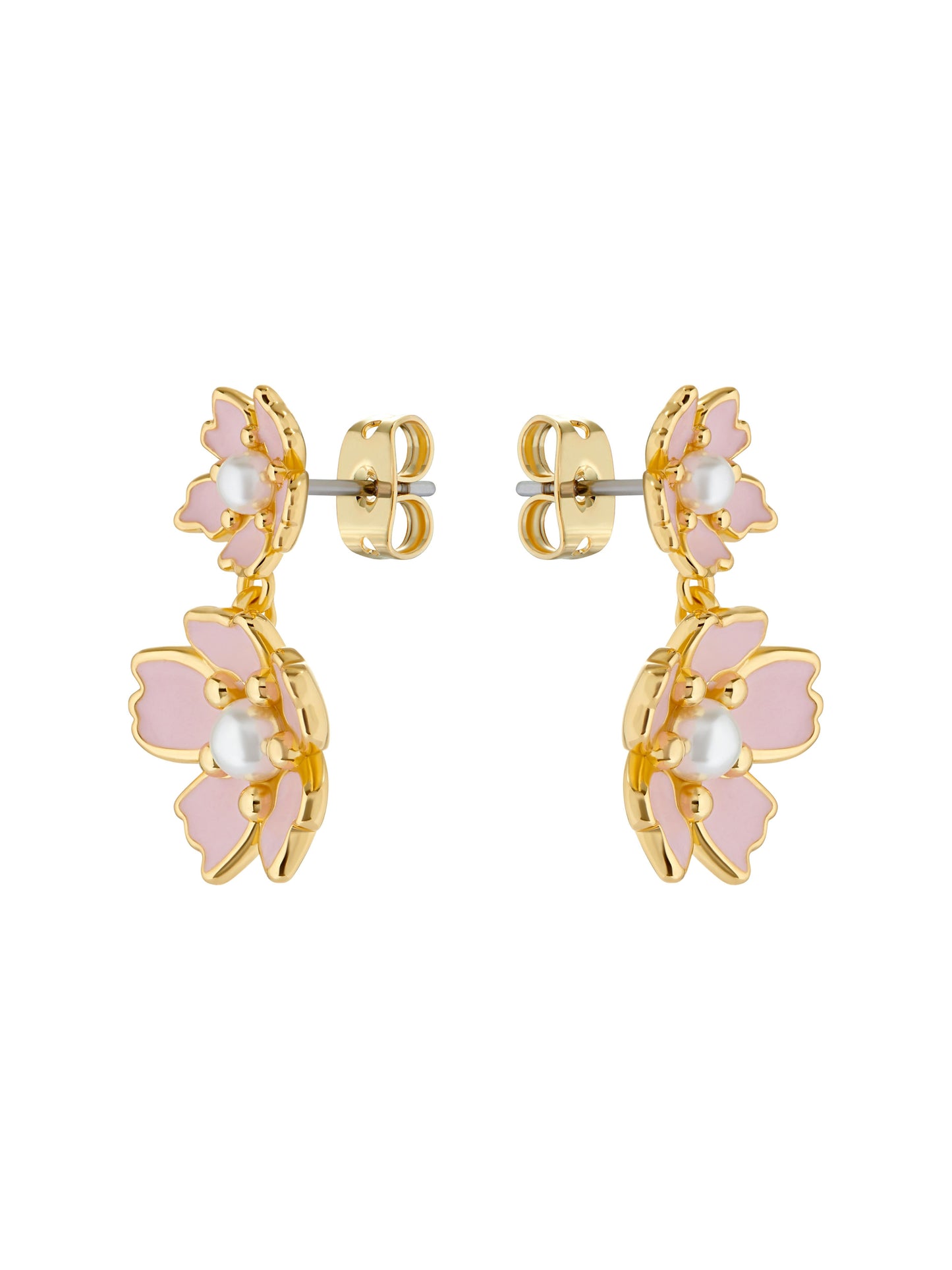 Painted Flower Drop Earrings