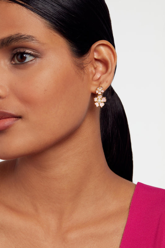 Painted Flower Drop Earrings