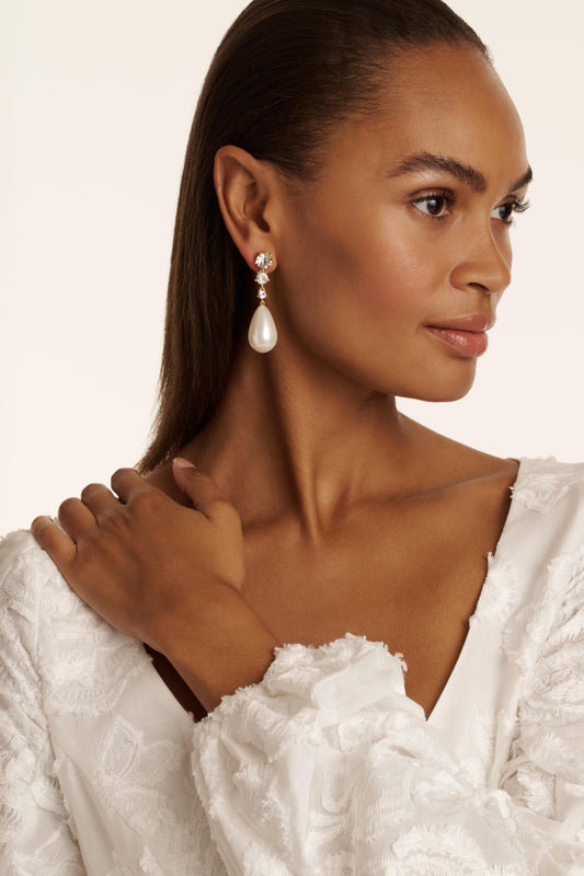 Statement Crystal Bead Drop Earrings