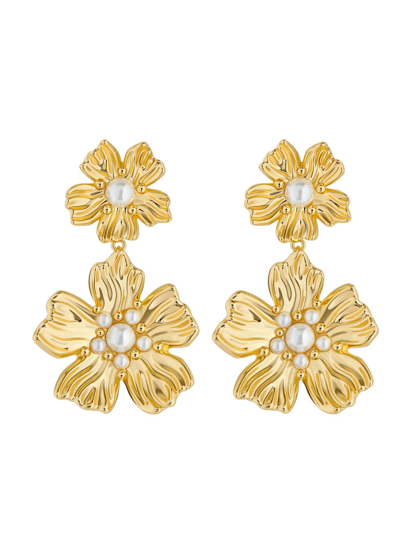 Flower Statement Drop Earrings