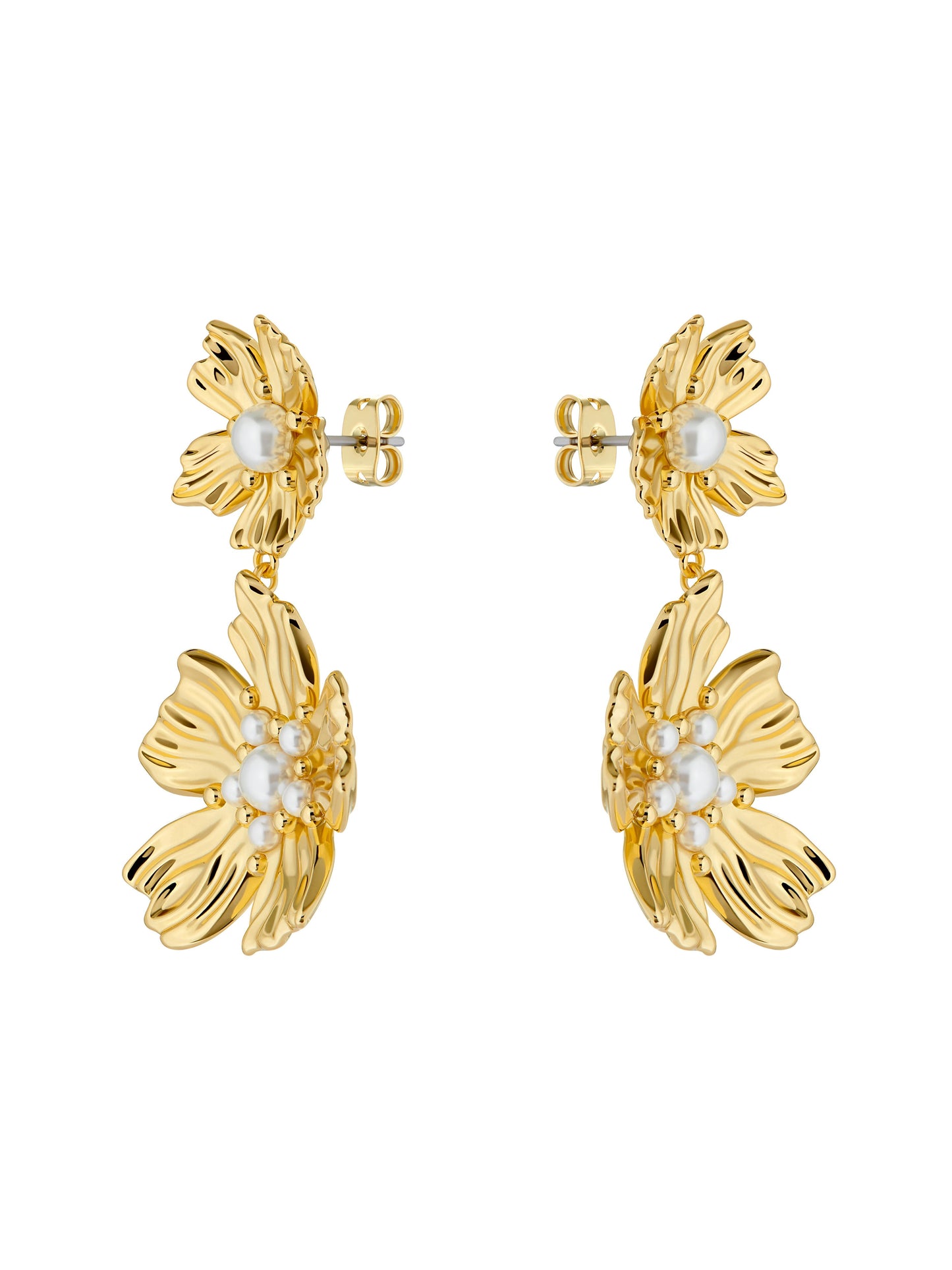 Flower Statement Drop Earrings