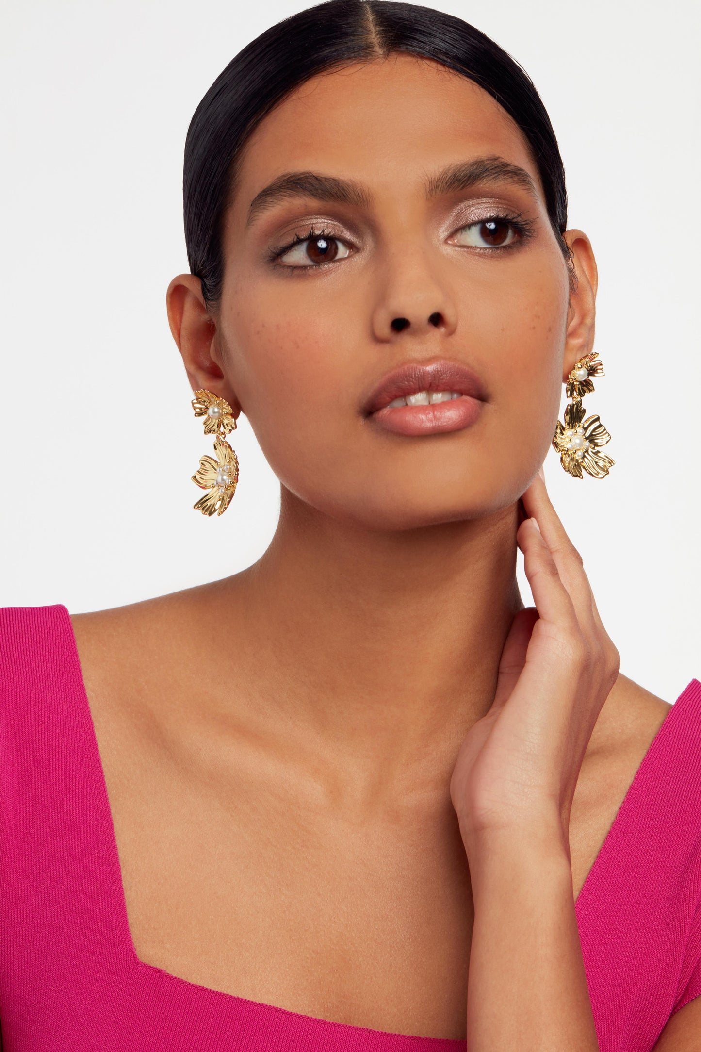 Flower Statement Drop Earrings