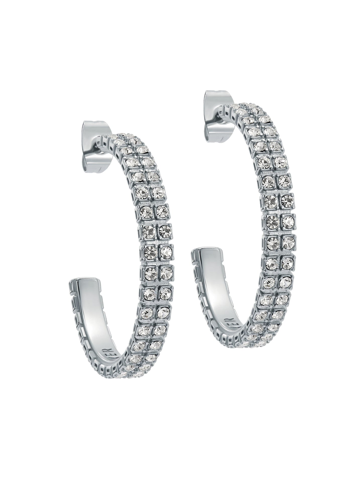 MELLIA Medium Double Crystal Hoop Earrings