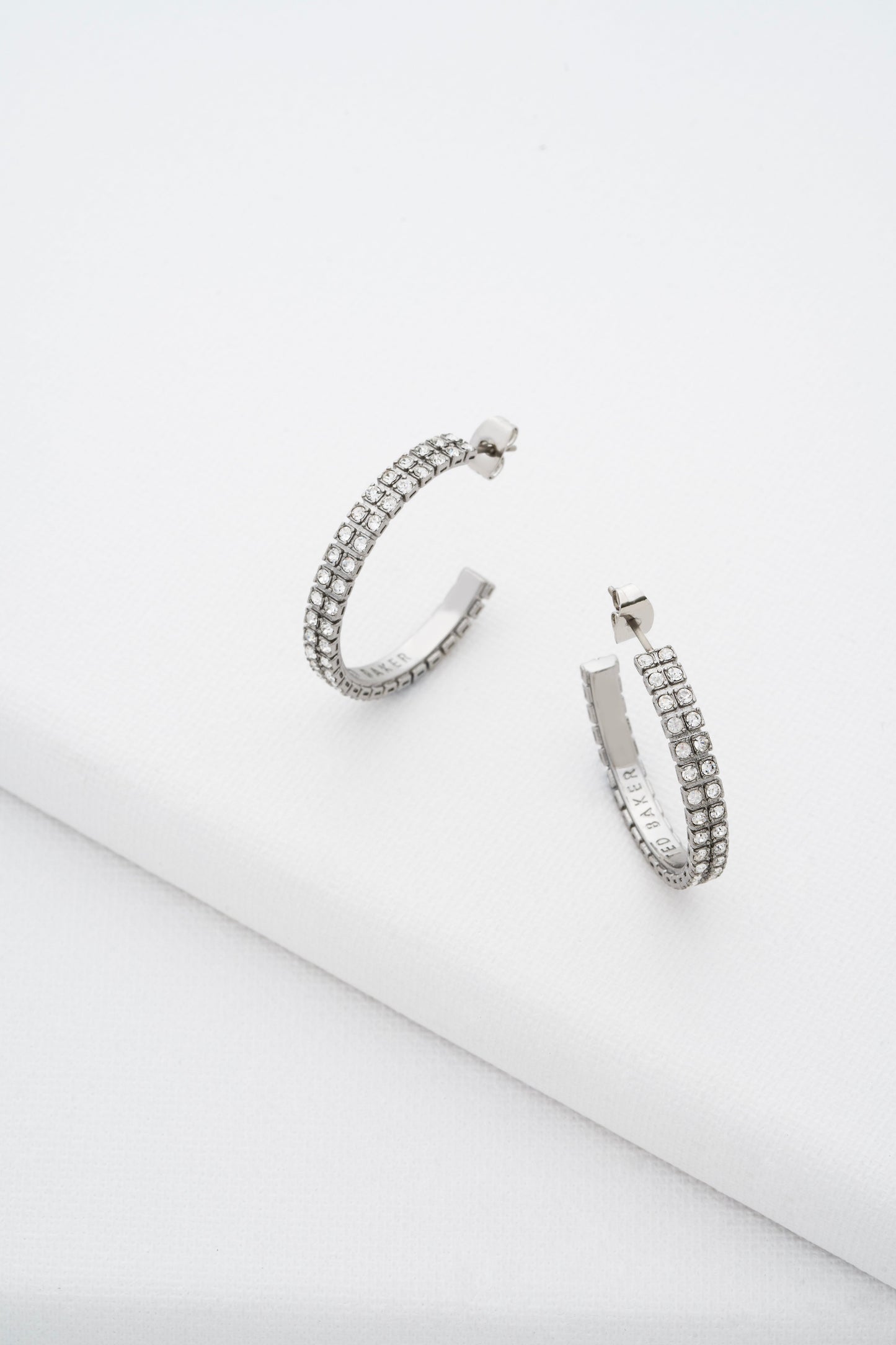 MELLIA Medium Double Crystal Hoop Earrings