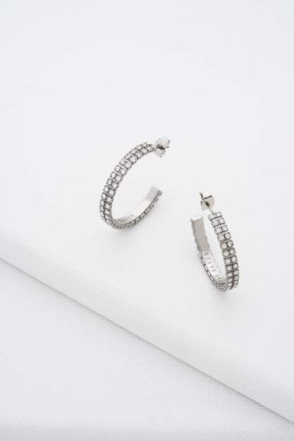 MELLIA Medium Double Crystal Hoop Earrings