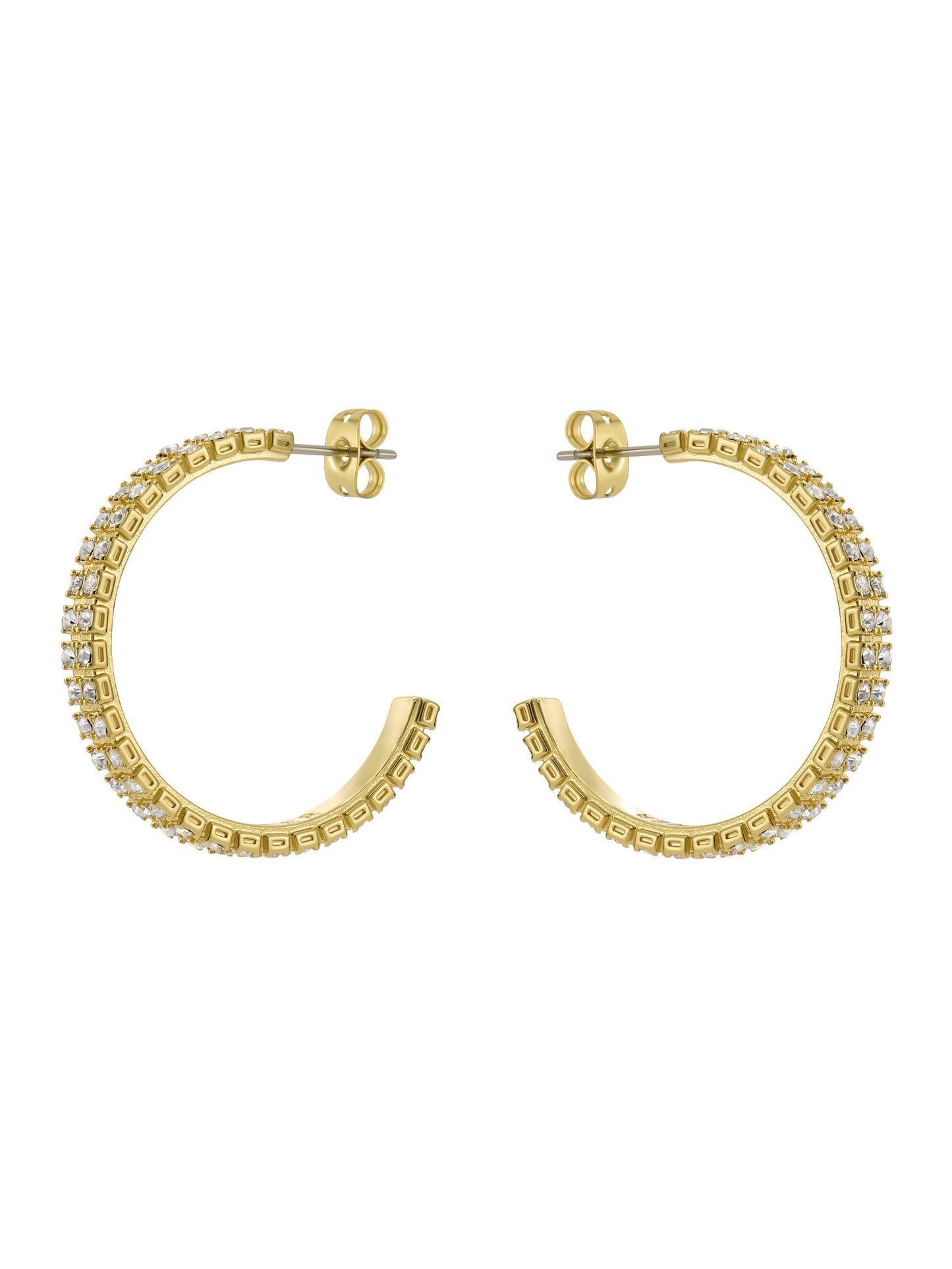 Medium Double Crystal Hoop Earrings
