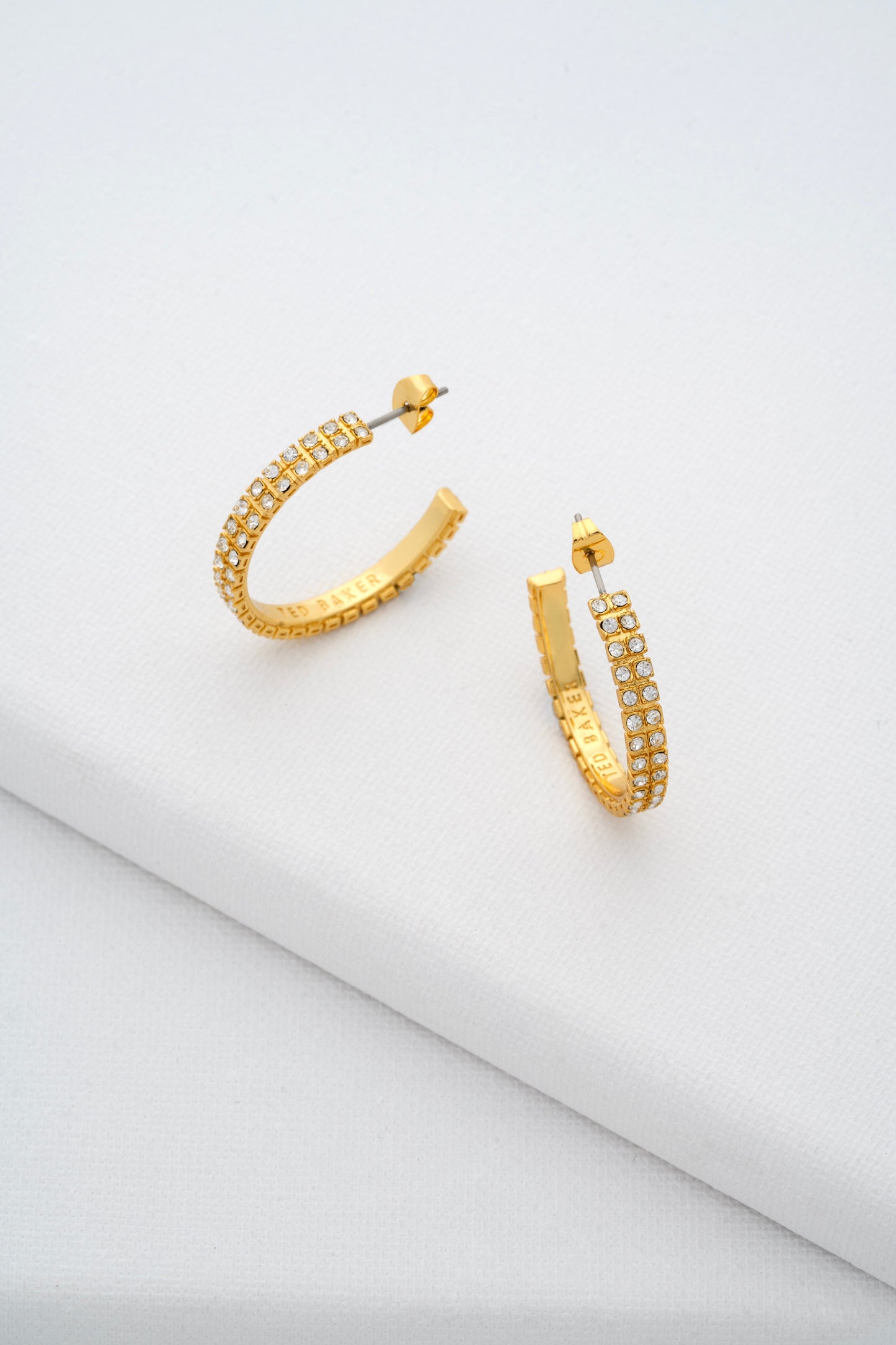 Medium Double Crystal Hoop Earrings