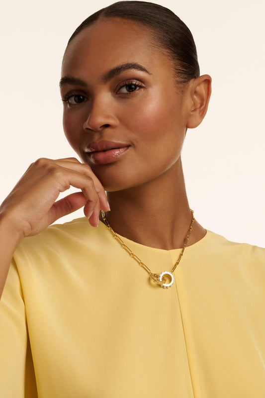 Double Logo Link Necklace