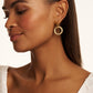 Double Link Crystal Drop Earrings