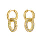 Double Link Crystal Drop Earrings