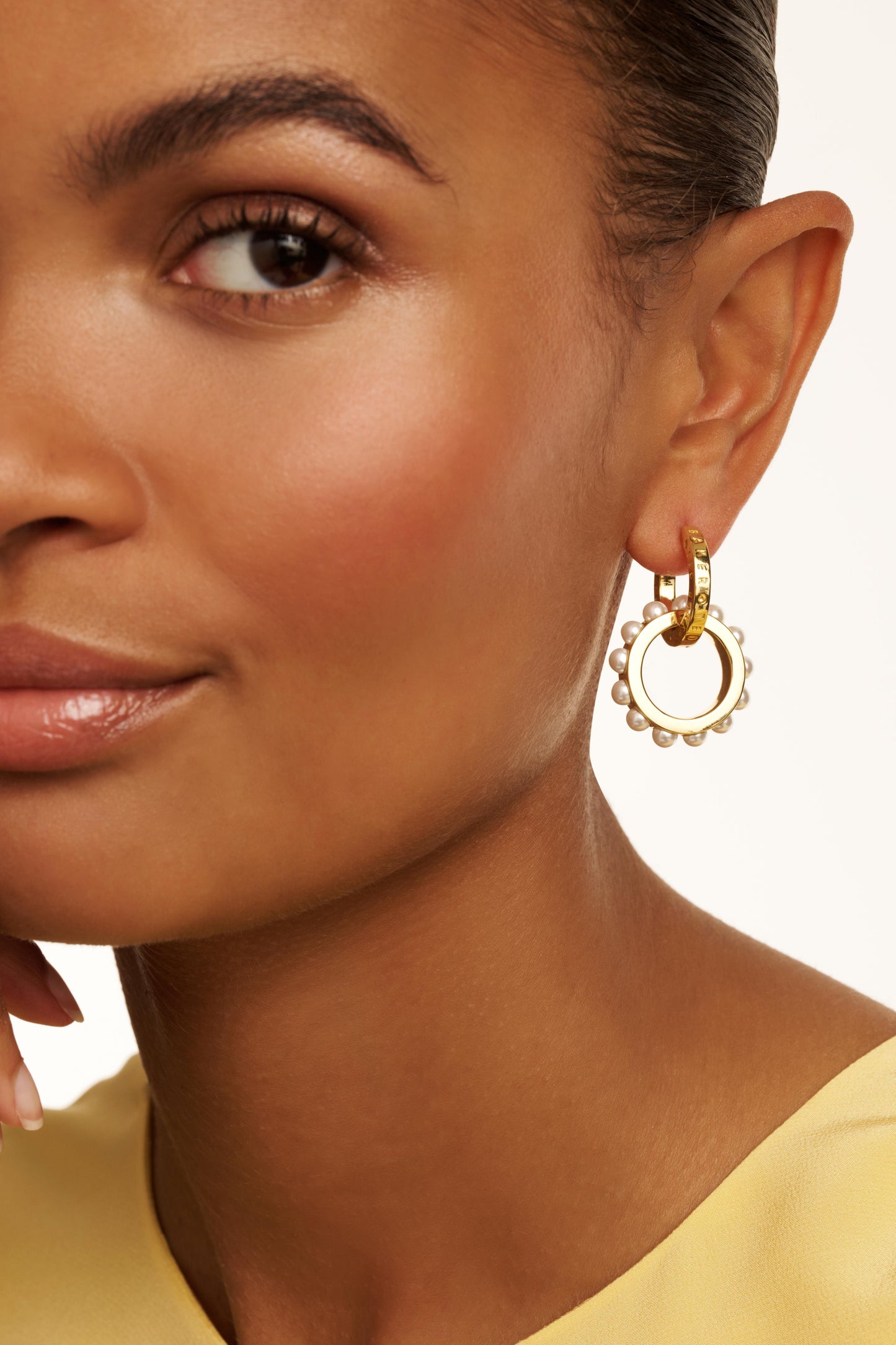 Double Logo Link Drop Earrings