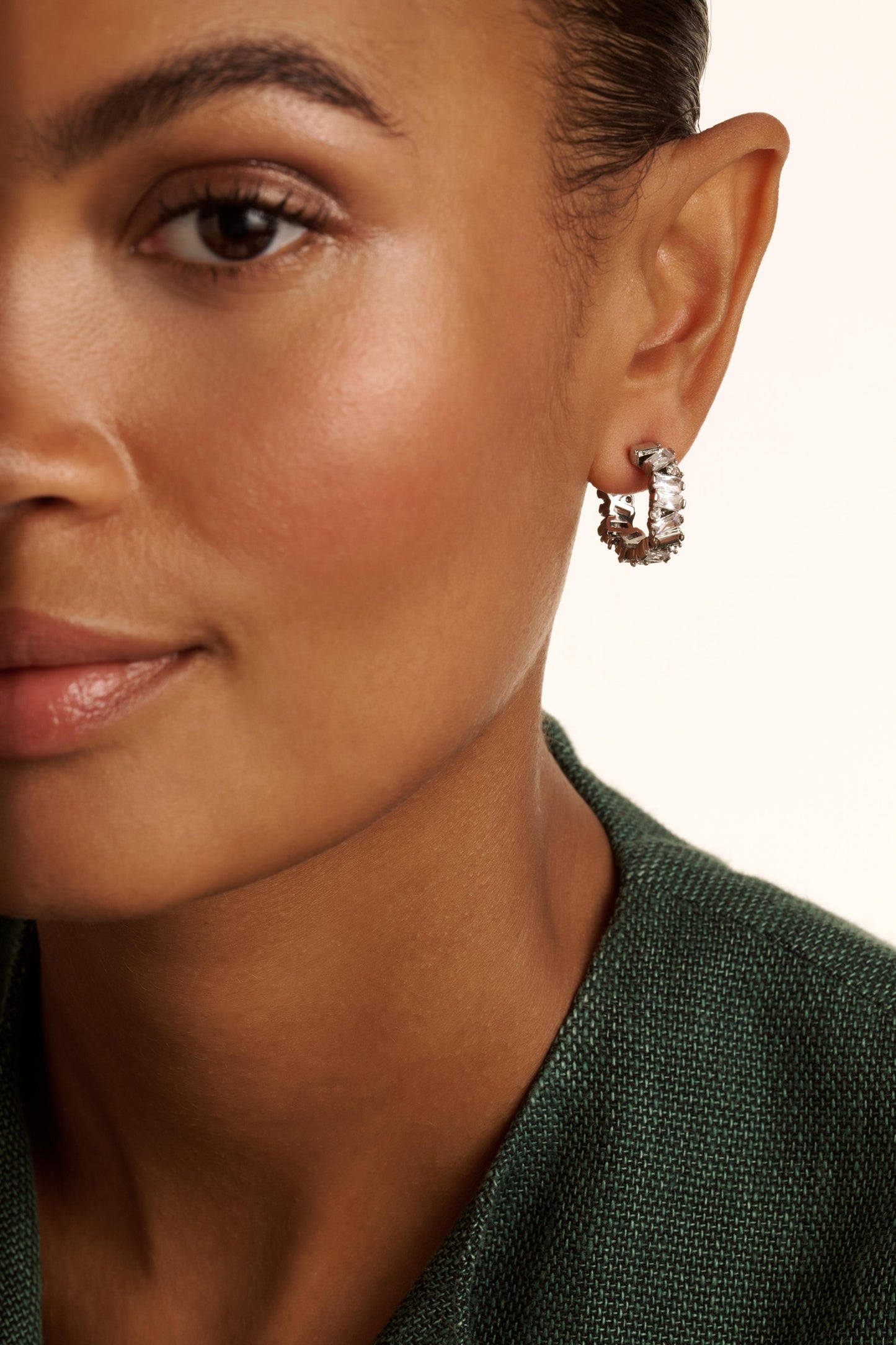 Crystal Cluster Hoop Earrings