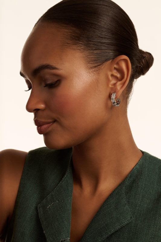 Crystal Cluster Hoop Earrings