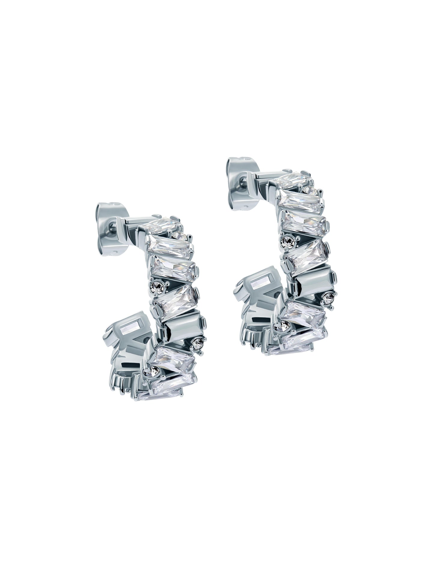 Crystal Cluster Hoop Earrings