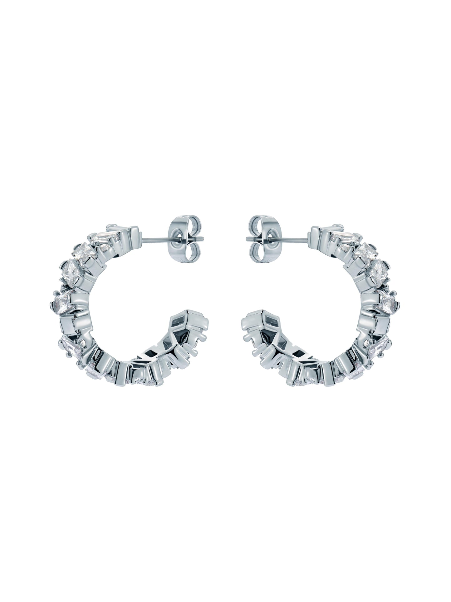 Crystal Cluster Hoop Earrings