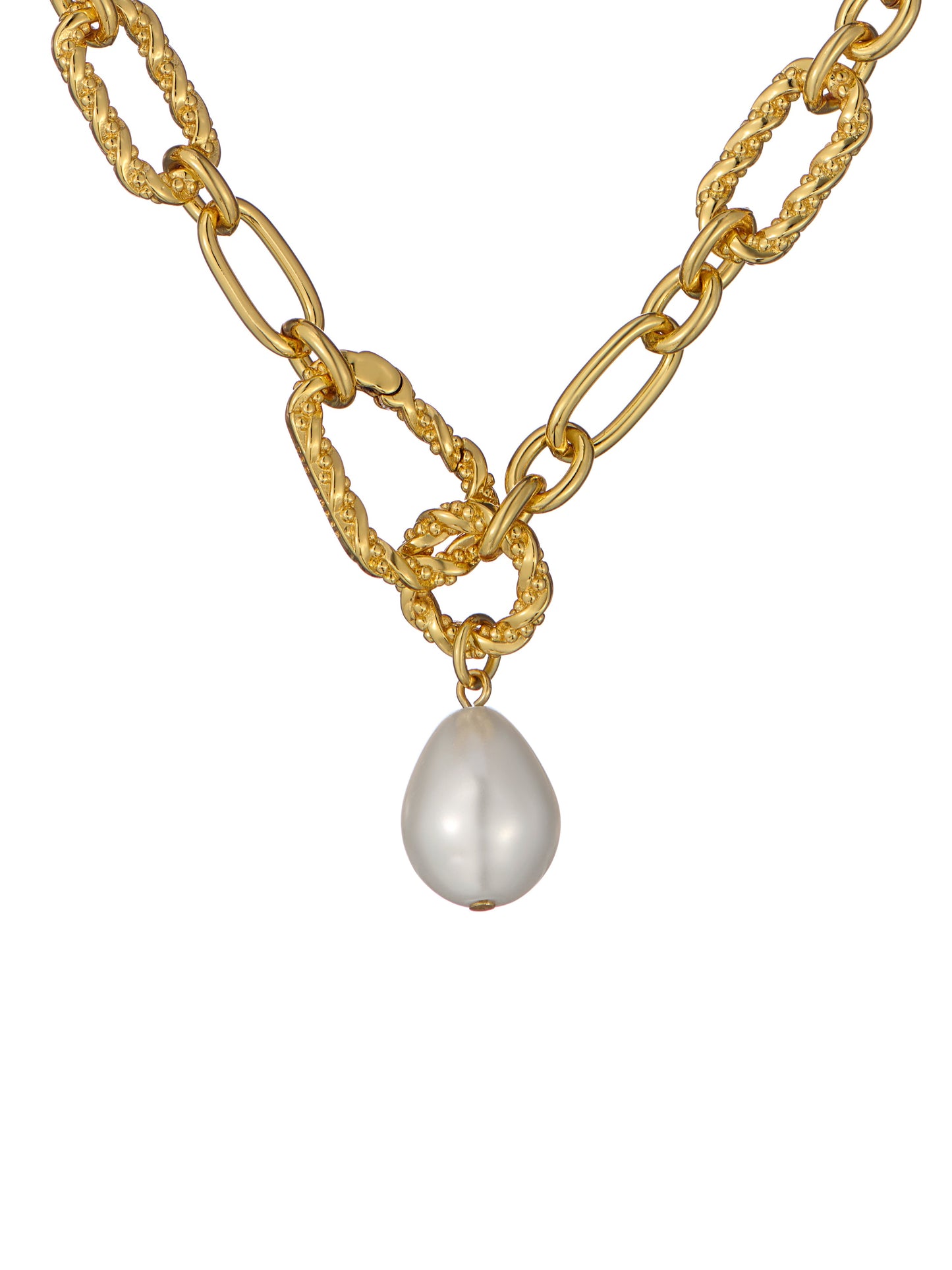 Twisted Pearl Pendant Necklace
