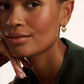 Crystal Cluster Heart Huggie Drop Earrings