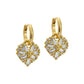 Crystal Cluster Heart Huggie Drop Earrings