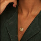 Crystal Cluster Heart Locket Pendant Necklace