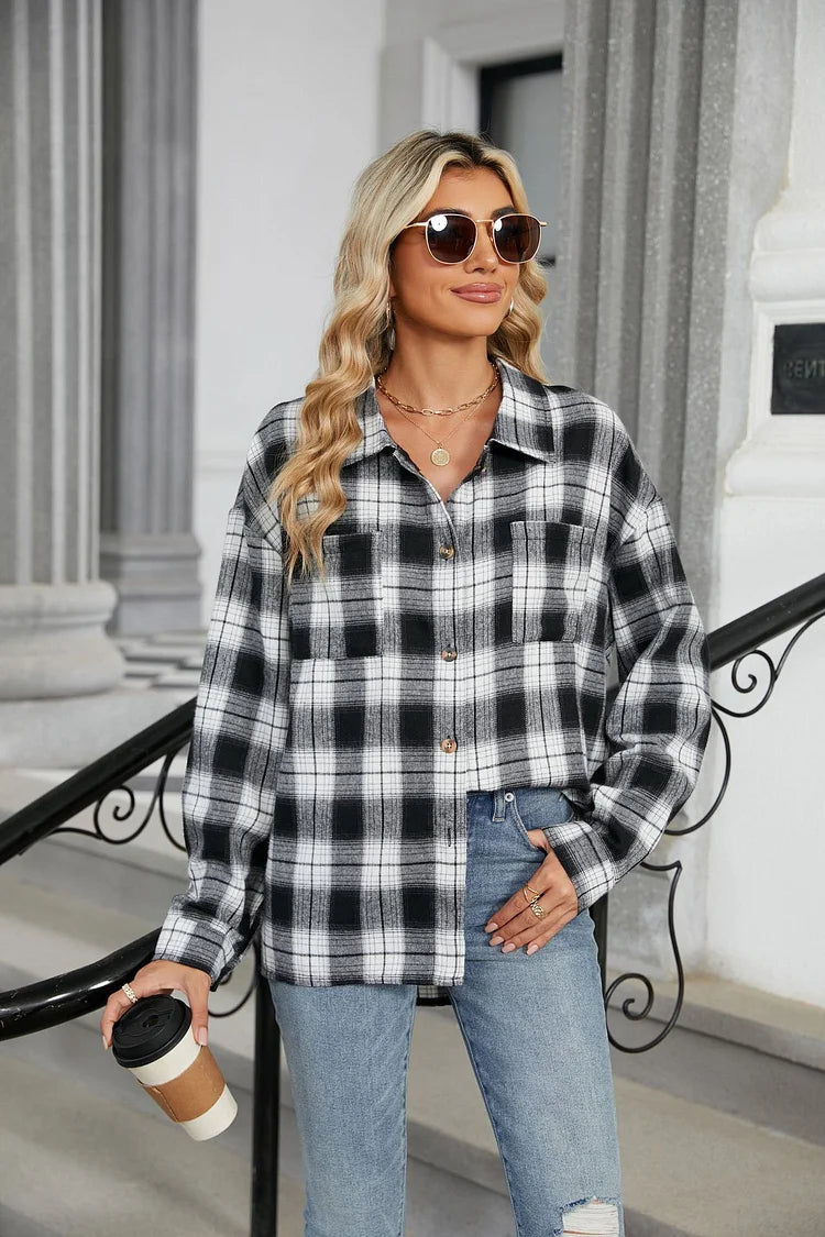 Black and White Plaid Shirt
