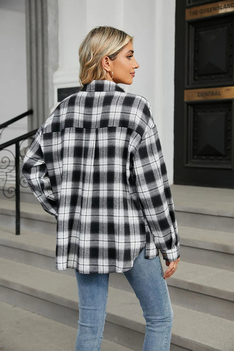 Black and White Plaid Shirt
