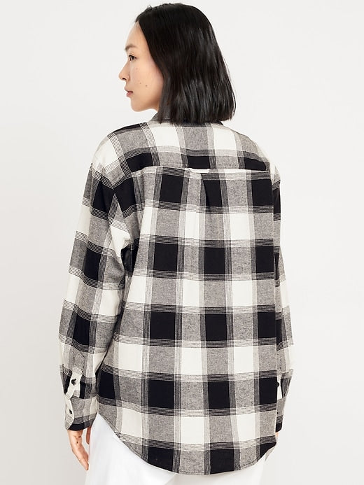 Flannel Boyfriend Button-Down Shirt