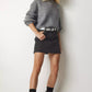 Chunky crew neck rib jumper in grey