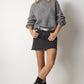 Chunky crew neck rib jumper in grey