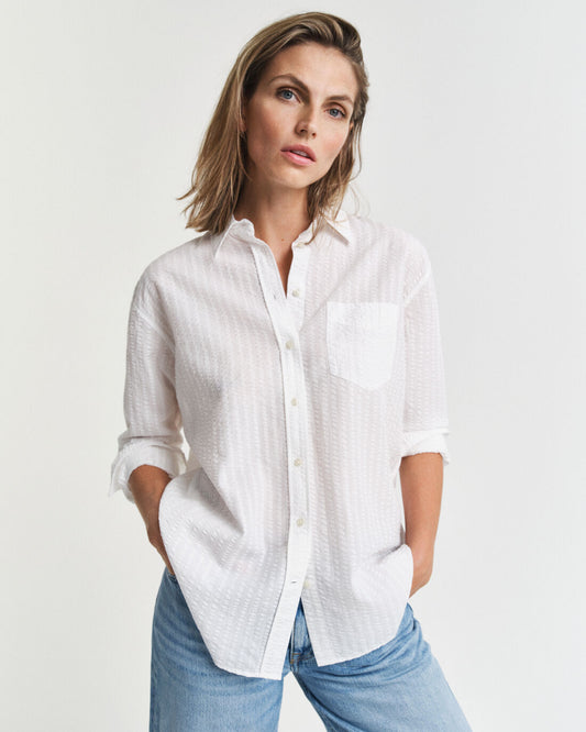 Gant Relaxed Fit Tonal Striped Seersucker Shirt